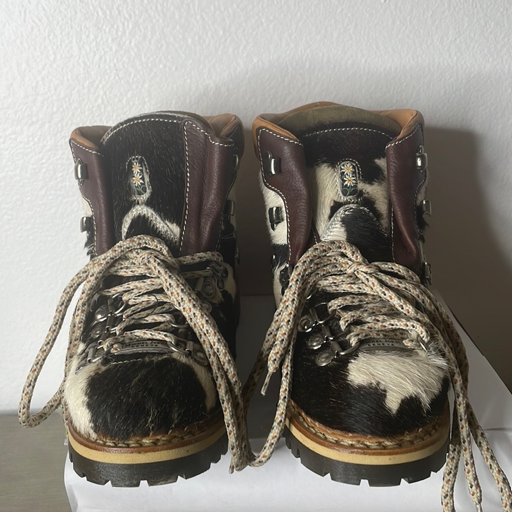 Michel Jordi Geneve Ethno Cow Hide Leather Hiking Boots
